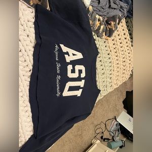 ASU cropped and neck stretched sweatshirt